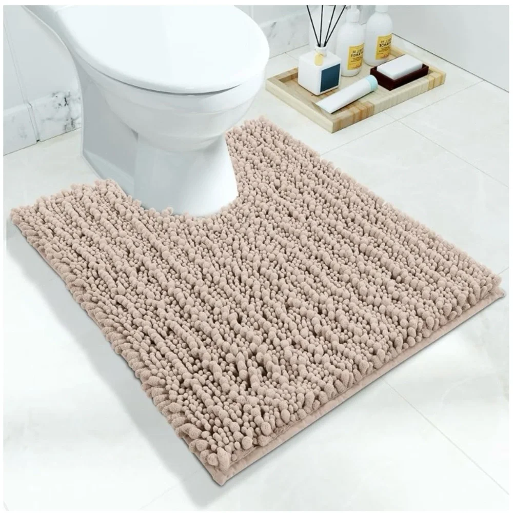 Yimobra Luxury Toilet‎ Rug U-shapped Shaggy Contour Bathroom Mat 25x21 Inches